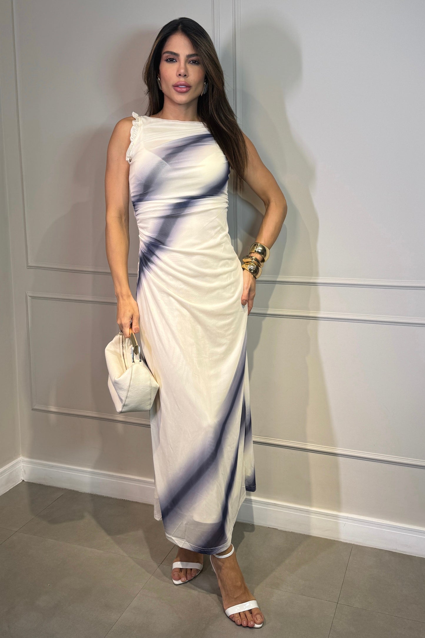 Robe en tulle imprimée