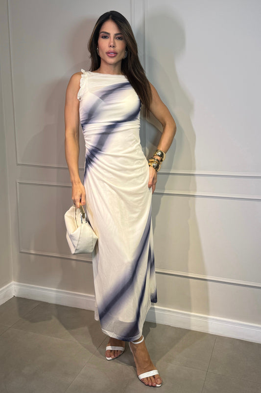 Robe en tulle imprimée