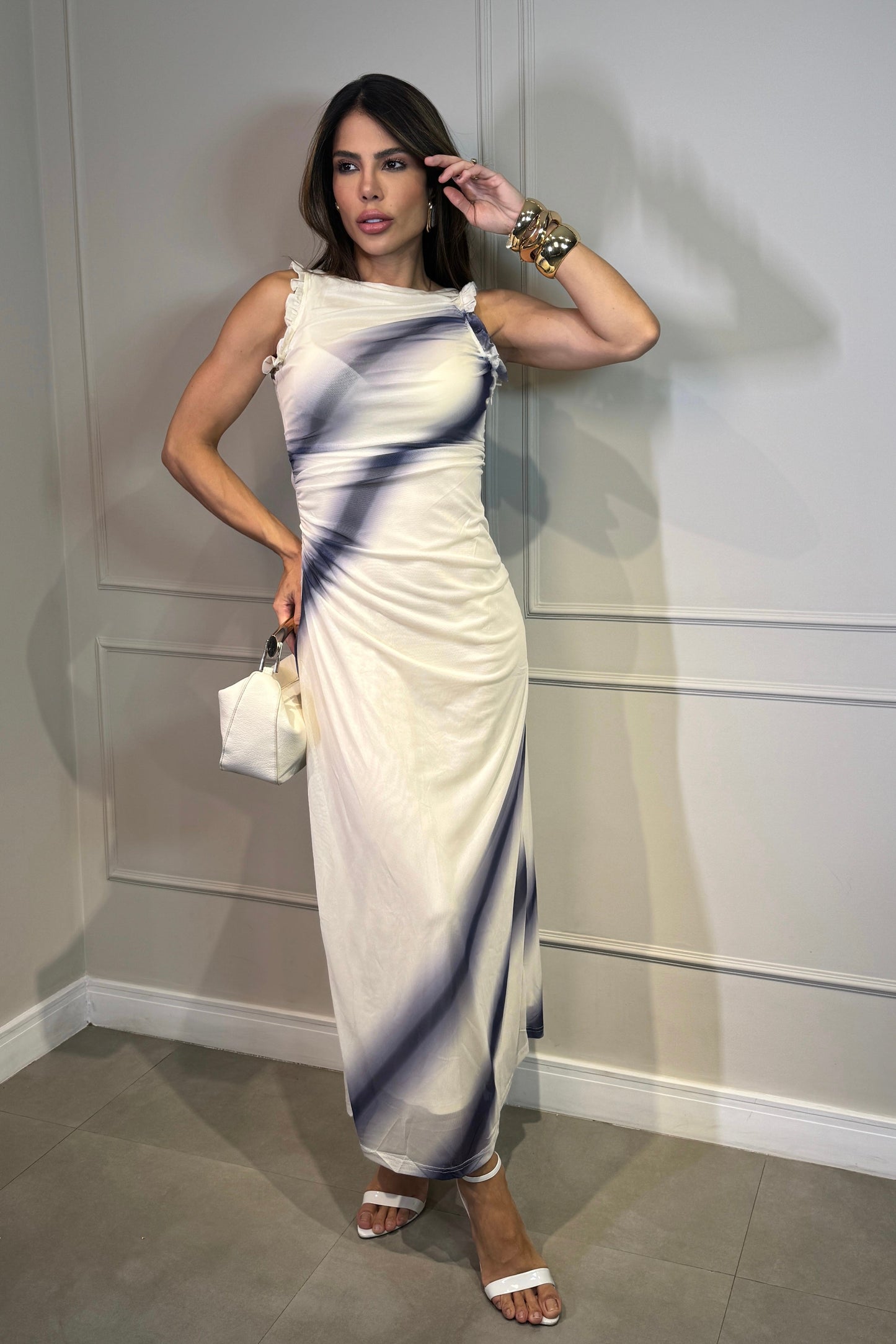 Robe en tulle imprimée