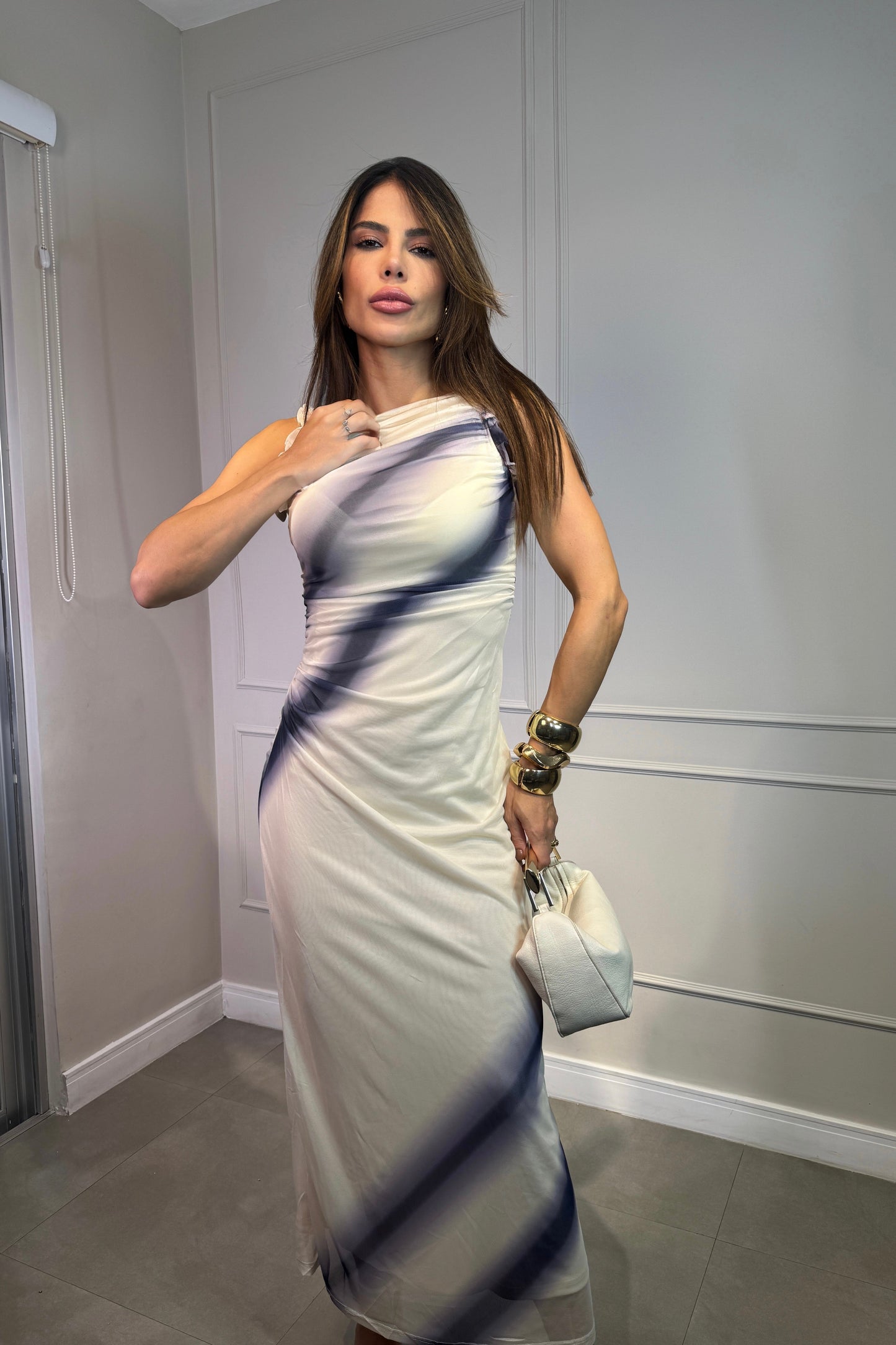 Robe en tulle imprimée
