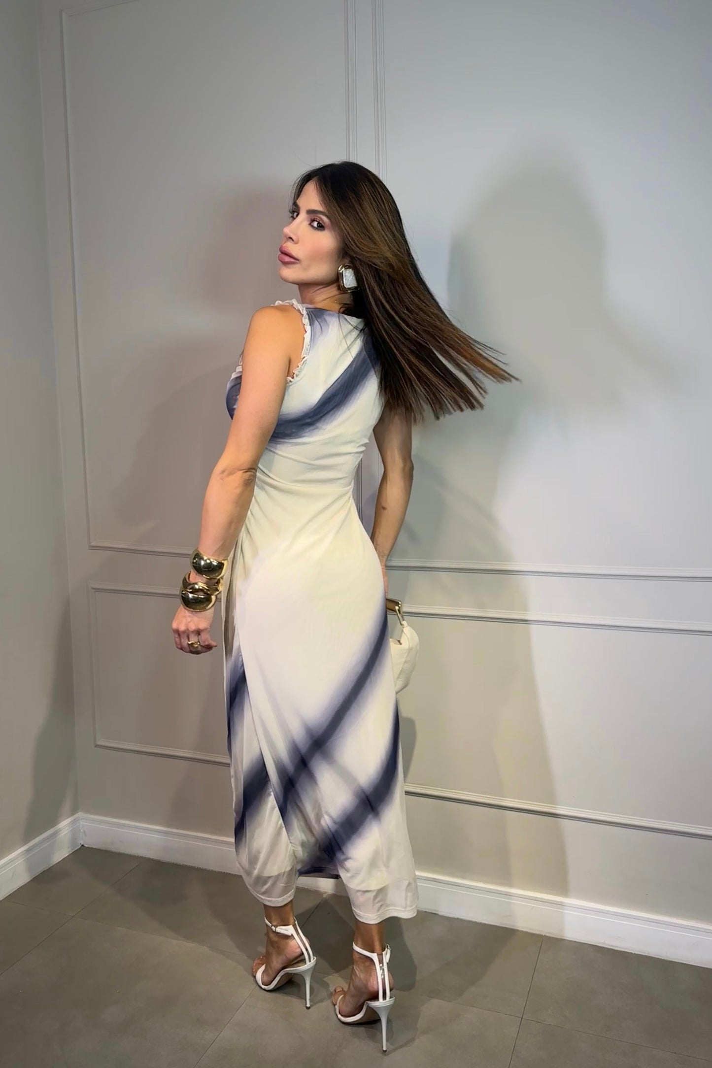 Robe en tulle imprimée