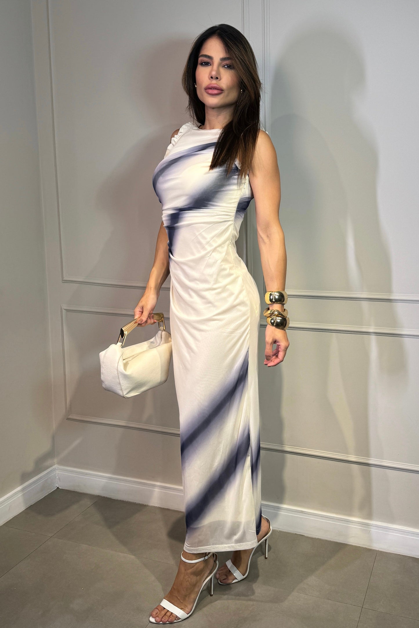Robe en tulle imprimée